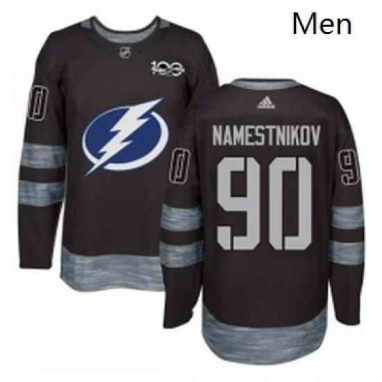 Mens Adidas Tampa Bay Lightning 90 Vladislav Namestnikov Authentic Black 1917 2017 100th Anniversary NHL Jersey